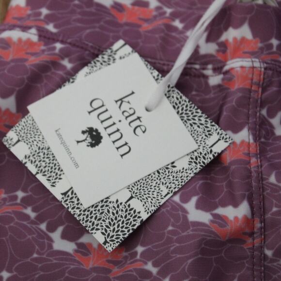 NWT Kate Quinn Swimsuit Shorts Trunks Purple White Print 18-24 Month - Picture 3 of 5